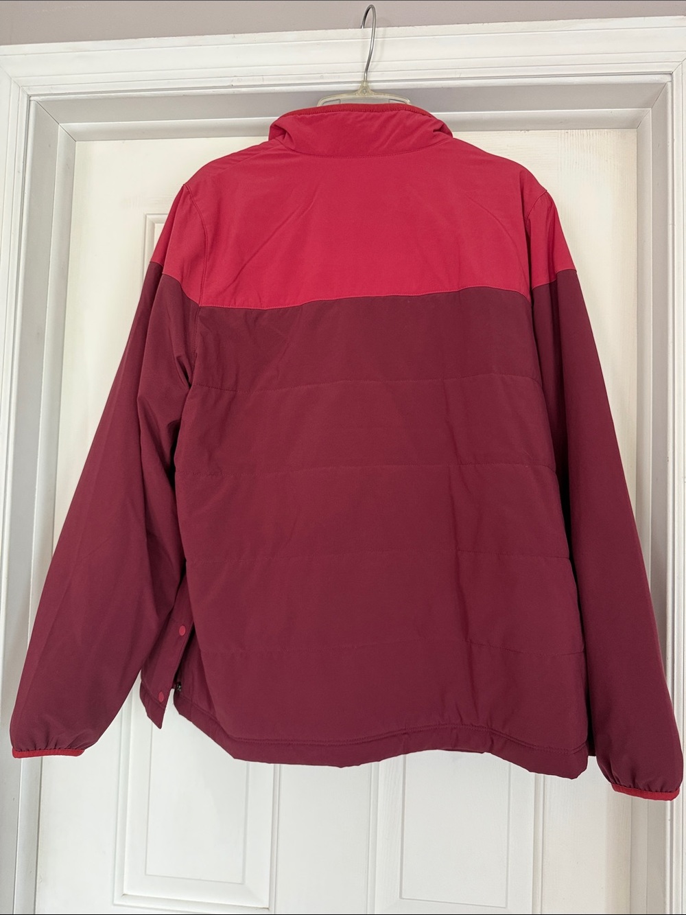 L.L. Bean Two-Tone Red Pullover Anorak Jacket - Picture 2 of 2